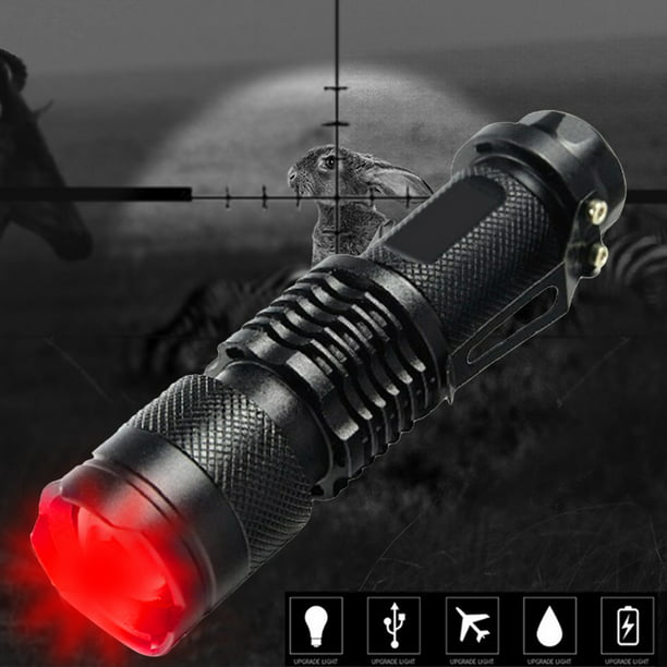 Linterna LED de visión nocturna para caza linterna giratoria con zoom  Tmvgtek de 850nm de mano luz infrarroja