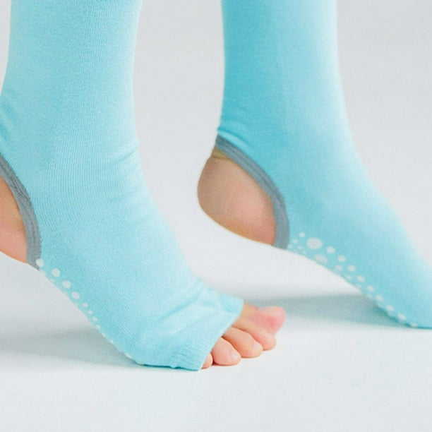 Calcetines de yoga de algodón Señoras sin s Antideslizante Agarre de goma  Talón abierto Ballet Danza Verde Yuyangstore Calcetines de yoga para mujer