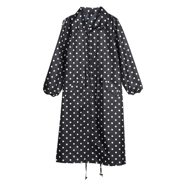 Chubasquero para mujer, transpirable, portátil, largo, impermeable,  chaqueta para lluvia (color A-09, talla: XL)