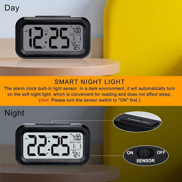 Reloj Despertador Digital Con Luz Nocturna Inteligente Con Temperatura