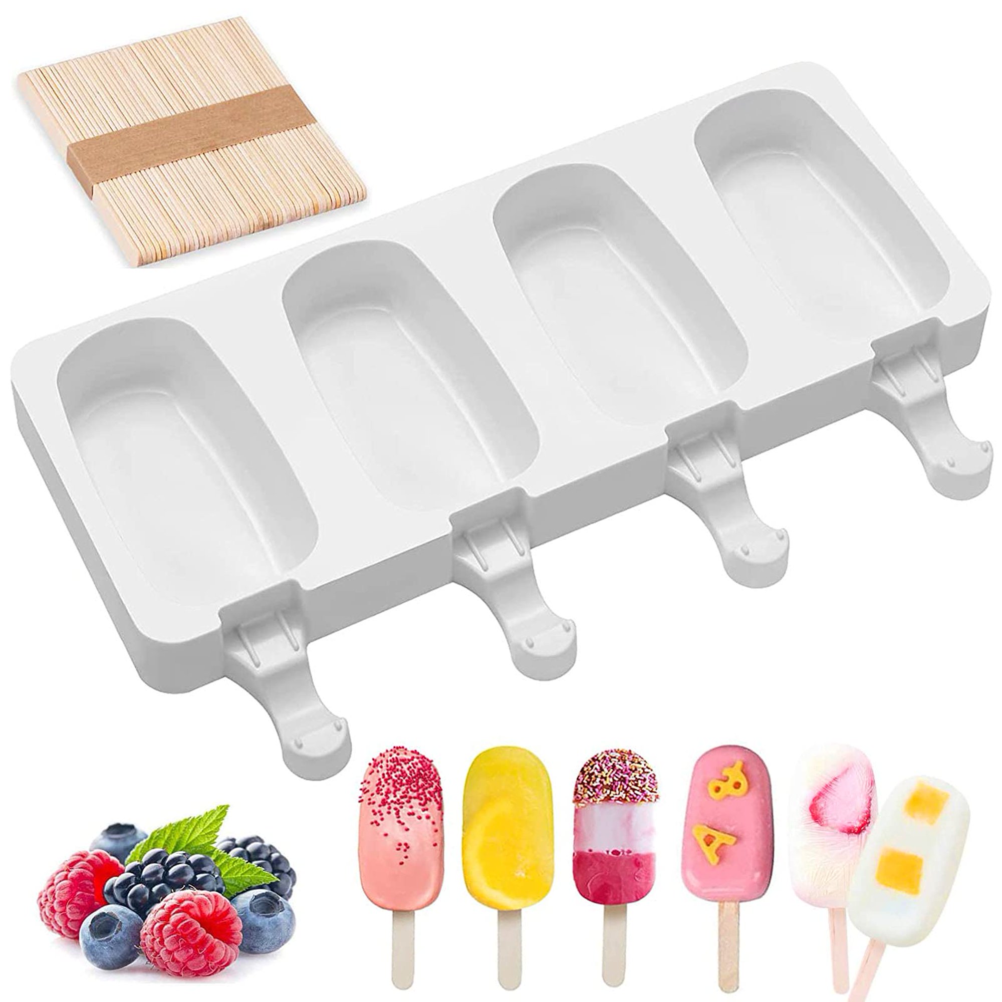 Moldes Para Paletas Bandeja de moldes de paletas de hielo de bricolaje para  el hogar para hacer hela Likrtyny Libre de BPA