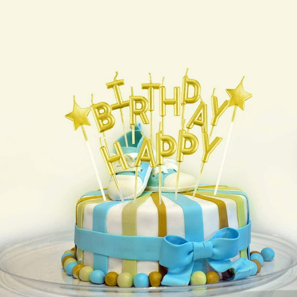 Vela de feliz cumpleaños, 1 Juego de velas de feliz cumpleaños decoraciones  para tartas velas de cumpleaños velas de pastel para fiesta de cumpleaños  de niños Adepaton LKX-1230-1