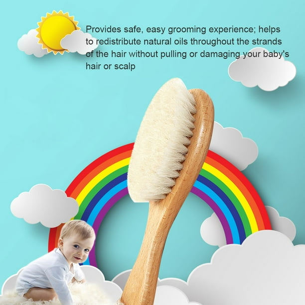 Cepillo de madera para bebés recién nacidos Peine de pelo suave MABOTO Peine