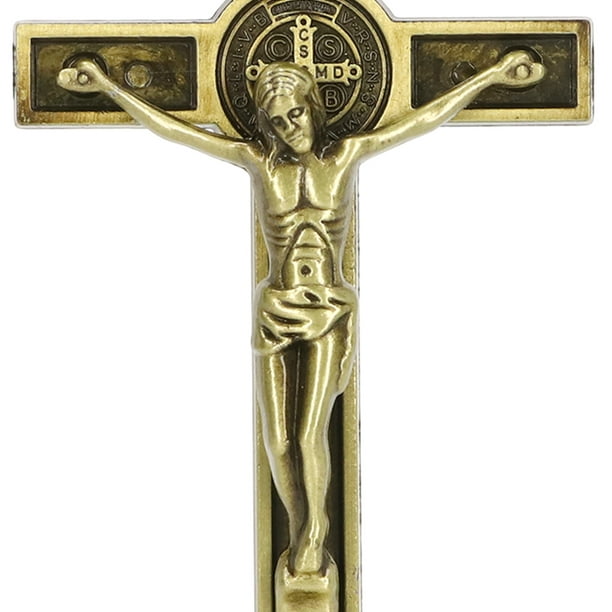 Crucifijo Pared Crucifijo Católica Hermoso Cruz Católica Vertical de Metal  de Aleación de Zinc para Mesa, Colgar a Mano, Diseño Floral Religioso,  Decoración del Hogar, Sala de Estar(Color Cobre) : : Hogar