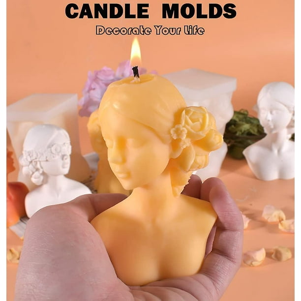 Moldes para velas Rose Girl,Molde de vela de cuerpo 3d para hacer velas,Moldes  para hacer velas de cera 3d,Molde de resina de silicona para el día de San  Valentín,Moldes de art