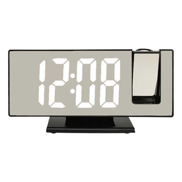 Reloj Despertador con Espejo LED Digital Electrónico USB Recargable Modo de  Atenuación Automática Proyector Pequeño Snooze 12/24H Configuración LCD Pa  Letra Blanca Blanca Soledad Despertador digital