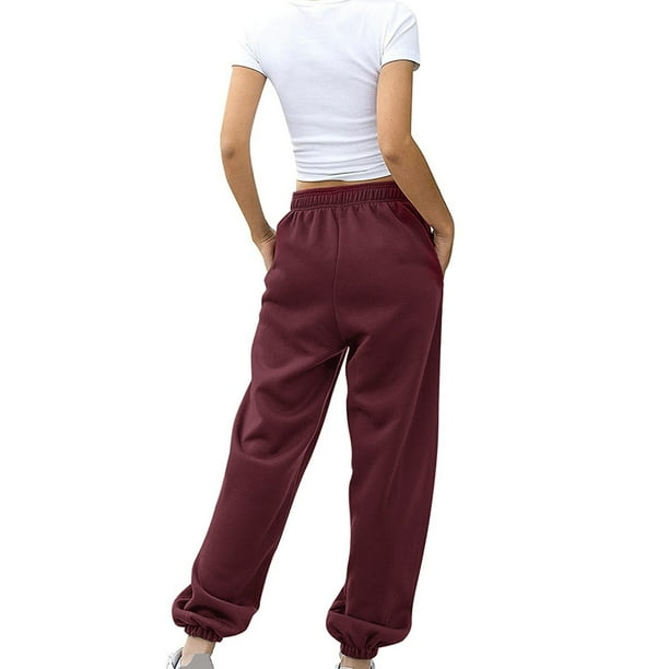 Gibobby Pantalones térmicos de mujer para el frío Pantalones de chándal  inferiores para mujer Pantalones de chándal Pantalones de yoga de talle con  bolsillos(Beige,XG)