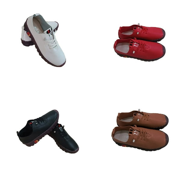 Zapatillas deportivas impermeables de cuero para mujer, zapatos planos  cómodos, informales, antideslizantes, para correr, talla grande