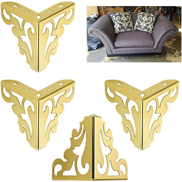 ALXEH Patas de muebles de 12 pulgadas, patas doradas para mesa de café,  patas de muebles de metal de mediados de siglo para sofá, gabinete,  otomana