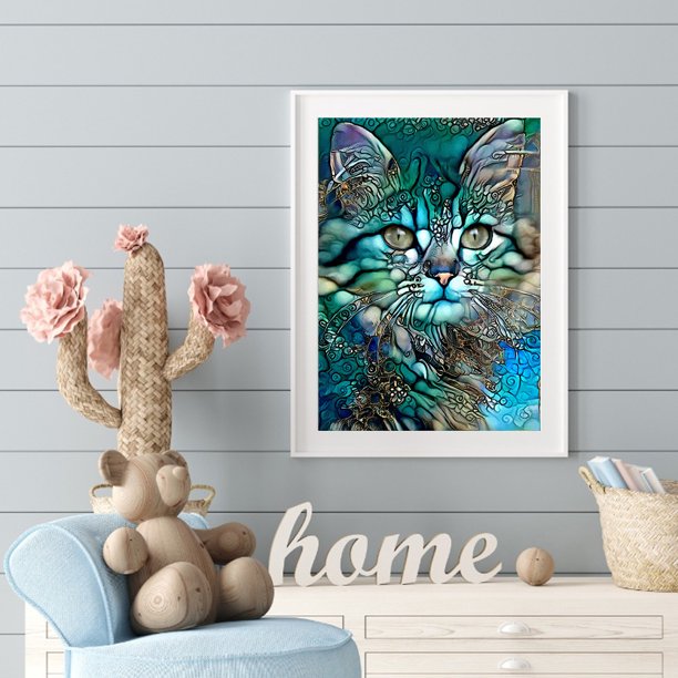 Gato de Colores (Pintura Diamante)