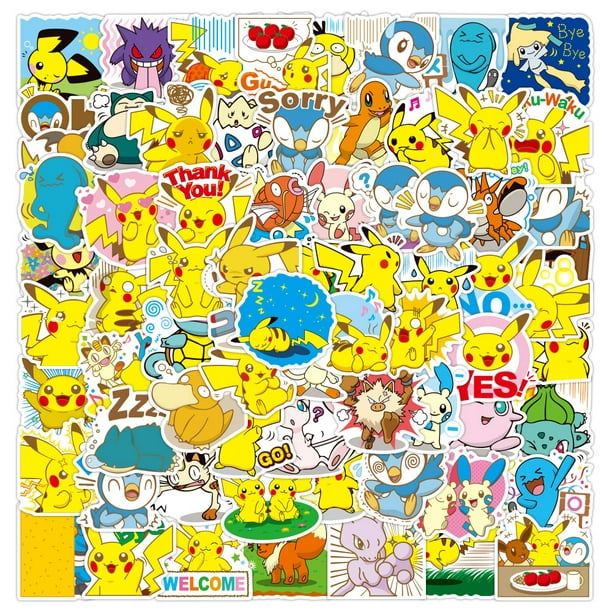 Pegatinas de dibujos animados de Pokémon para niños, 50 piezas