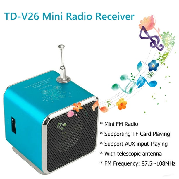 Reproductor de música Mini, Radio Fm Digital, altavoces portátiles con  receptor de Radio Am Fm, compatible con tarjeta SD/TF para reproductor de  música Mp3