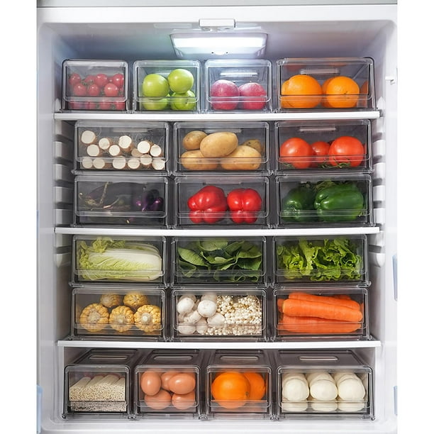 Cajón del refrigerador de alimentos Almacenamiento tenedor de alimentos  frescos Organizador Contenedor mampara Baoblaze Cesta de almacenaje