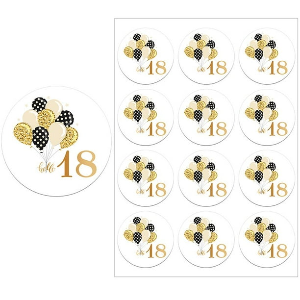 Pegatinas adhesivas de feliz cumpleaños para niños y adultos, etiquetas de  sello doradas de 3,5