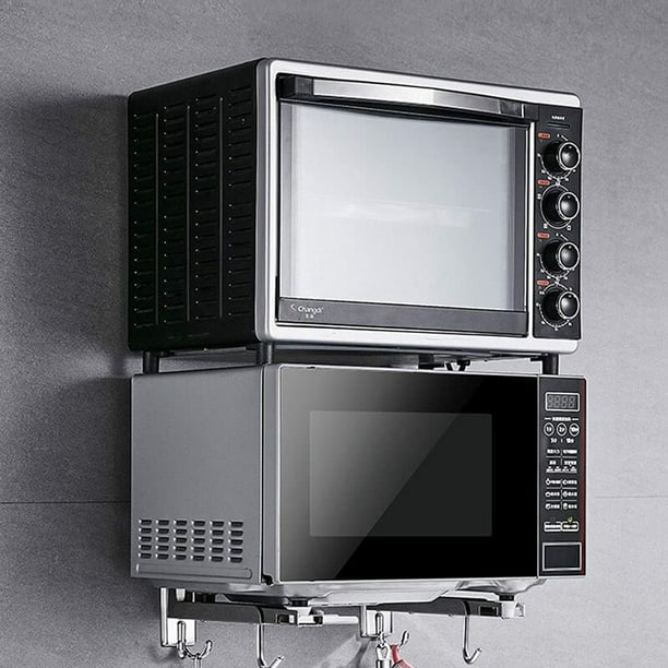 Estante para horno microondas de acero inoxidable 304, soporte de montaje  en pared para horno de microondas, soporte universal para microondas, para