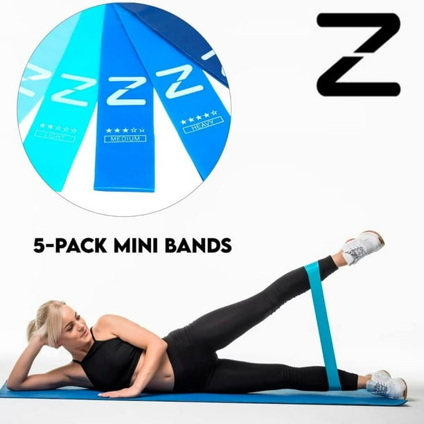 Set De 5 Bandas Elásticas Fitness Gym Yoga Crossfit Pilates