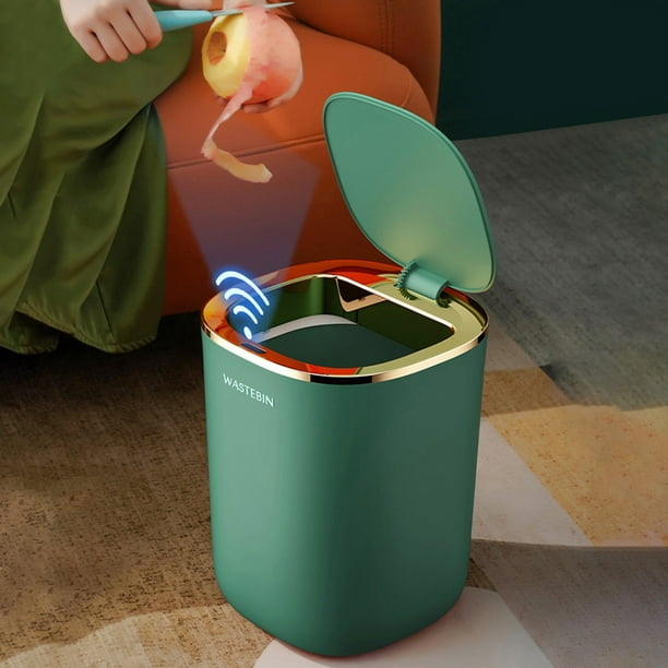 Cubo de basura automático con sensor de movimiento para baño