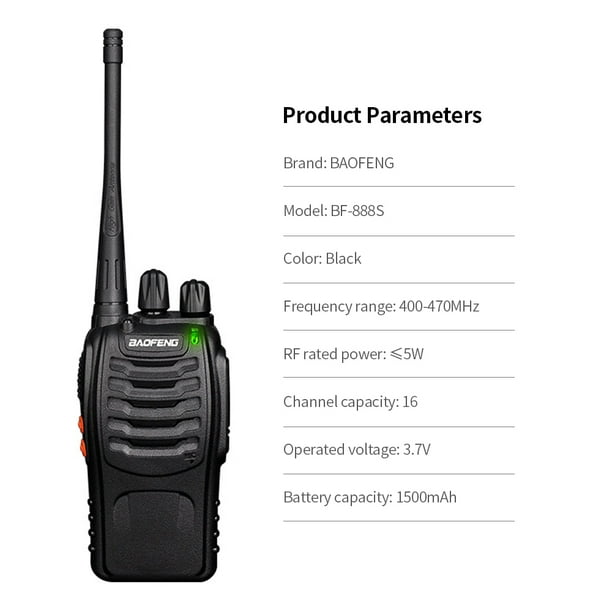 Baofeng-walkie-talkie piezas de largo alcance, radio bidireccional,  transceptor USB para caza, UHF, 400-470MHz, 888s, 100km ², 2 BF-888S -  AliExpress