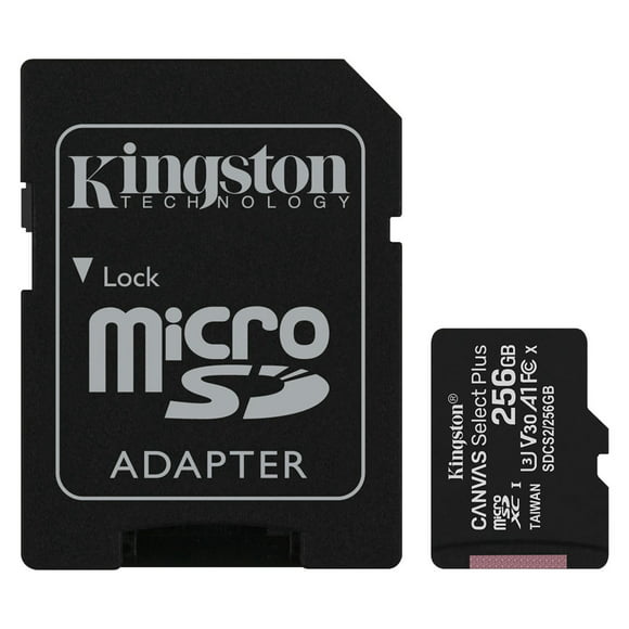 micro sd kingston canvas select plus 100r a1 c10 256gb  adp