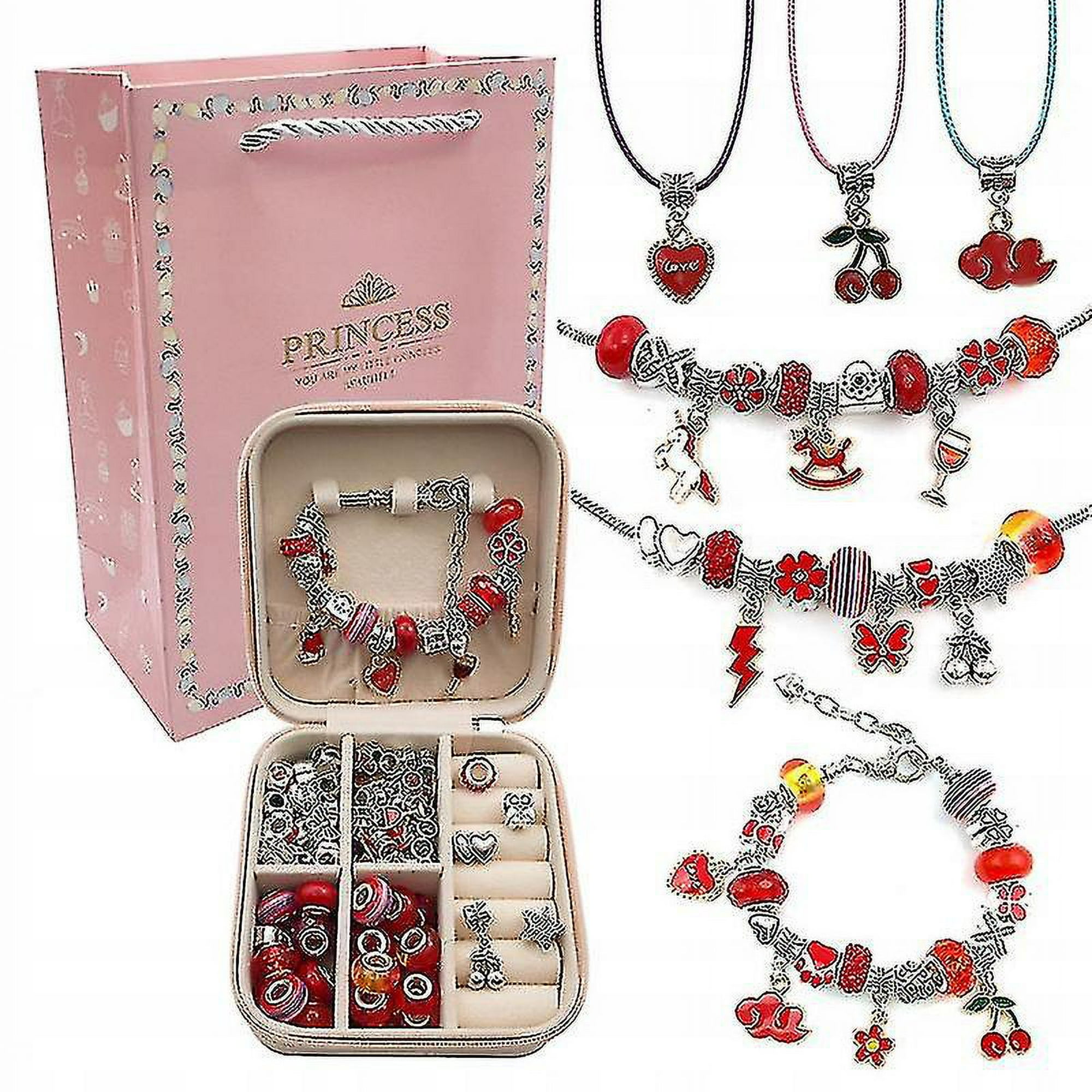 Kit para hacer pulseras para niñas, 85 pulseras con abalorios, accesorio de  joyería, pulseras artesanales de bricolaje, regalos de joyería para niñas  adolescentes Zhivalor WMZL-1611