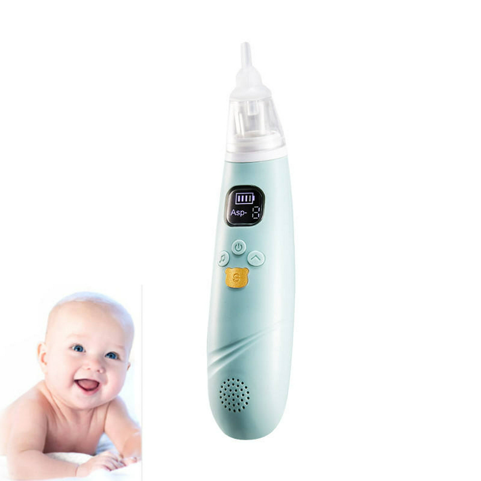 Aspirador nasal, máquina eléctrica portátil de limpieza de nariz higiénica  rápida para eliminación de moco para bebés (azul claro)