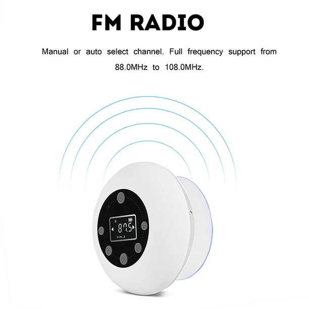 Parlante Bluetooth Ducha Ventosa Rgb Radio Fm Calidad - Color