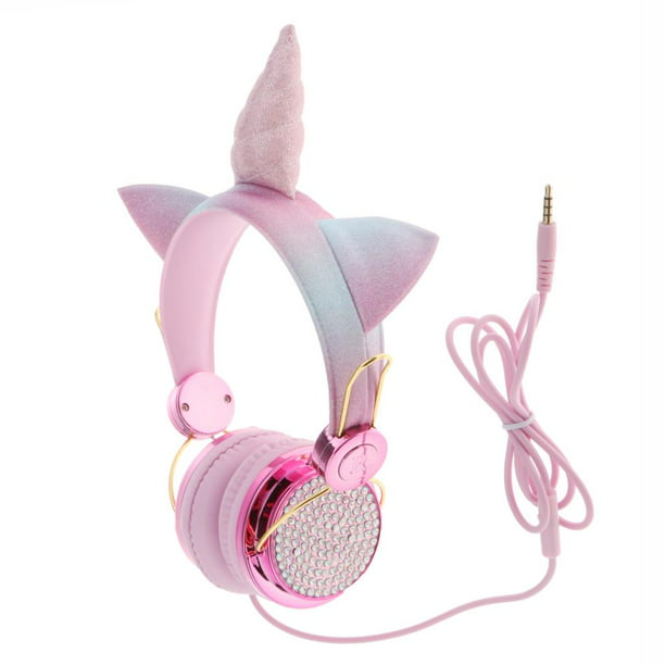 Auriculares con de gato para , regalos para niñas, auriculares con rosa  para , diadema retráctil, CUTICAT