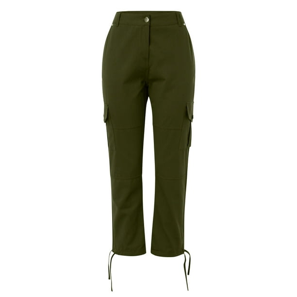  Pantalones casuales de color sólido para mujer, diseño