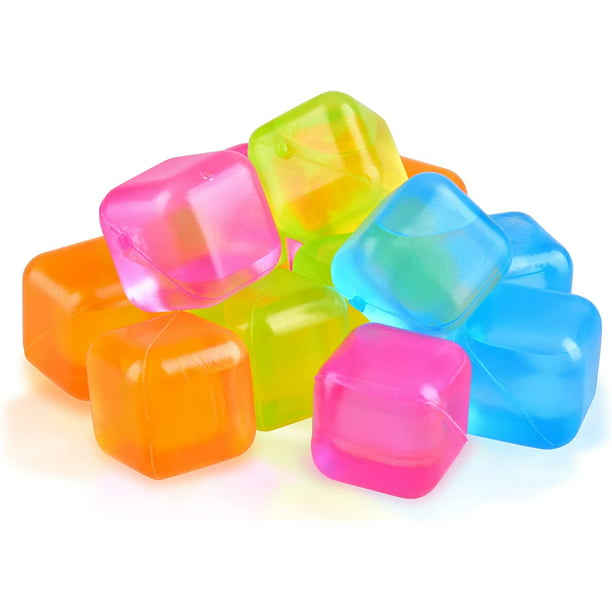 Cubitos de hielo reutilizables que cambian de color, paquete de 75 cubos de  hielo redondos de plástico para bebidas, recongelables, sin BPA, bola de