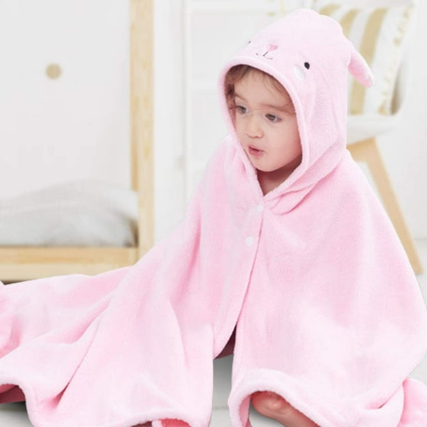 Bebamour Toallas con capucha para bebé, toalla de baño absorbente con  capucha para niños pequeños, 25 x 25 pulgadas, 0-6 años (rosa)