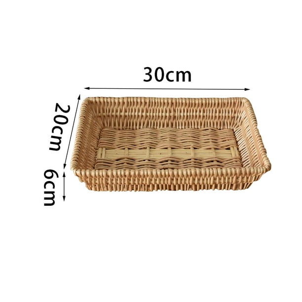 Cesta de mimbre hecha a mano, organizador de mesa, cesta de pan de mimbre,  2 uds. 35cm 25cm perfecl Cesta de almacenamiento