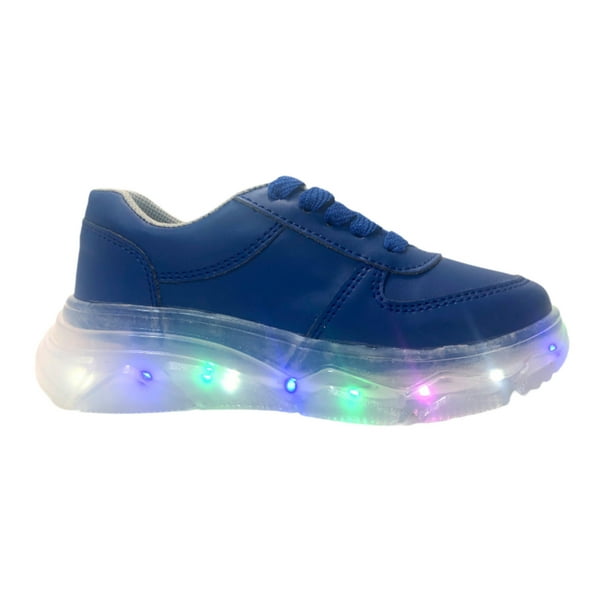 Tenis de luz led en color azul Luka Mon niño y con luz led | Walmart en línea
