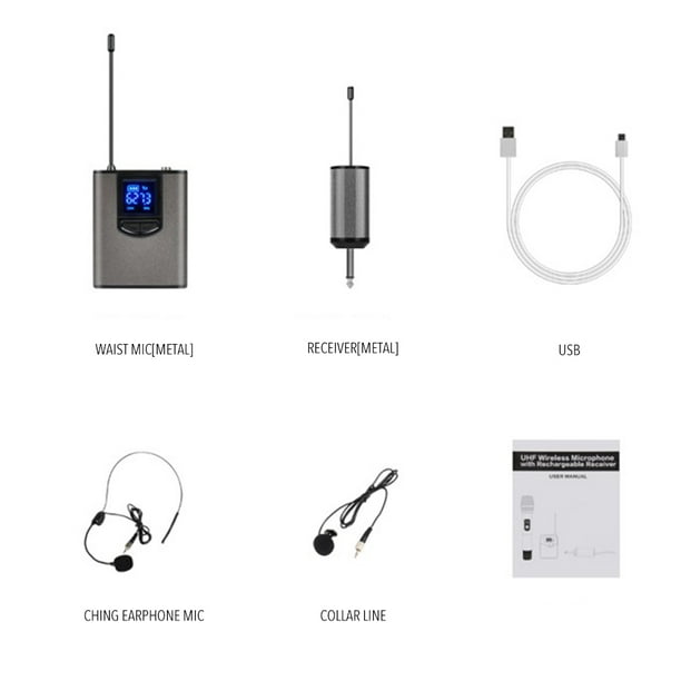 Mini receptor inalámbrico portátil Auricular Transmisor Micrófono con clip  Profesor Presen MABOTO Micrófono
