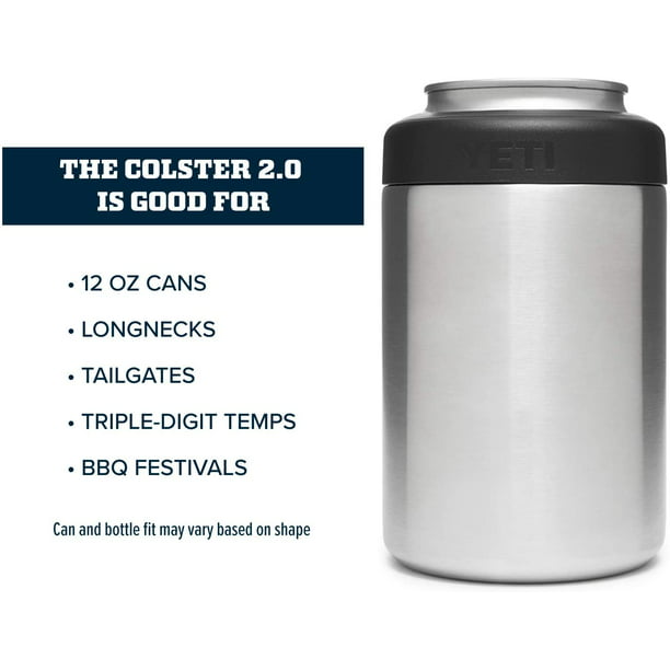 Enfriador de latas triple de acero inoxidable, botella o vaso con tapa para  latas estándar de 12 oz