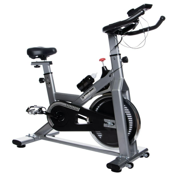 Bicicleta Spinning Fija 20 Kilos Profesional Cardio Indoor blanco negro G  XTREME LIFE DPBS20