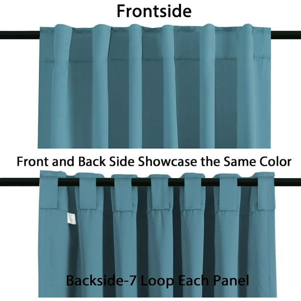 Cortinas opacas azules para sala de estar, juego de 2 paneles, cortinas de  tratamiento de ventana para dormitorio, reducción de ruido, cortinas con