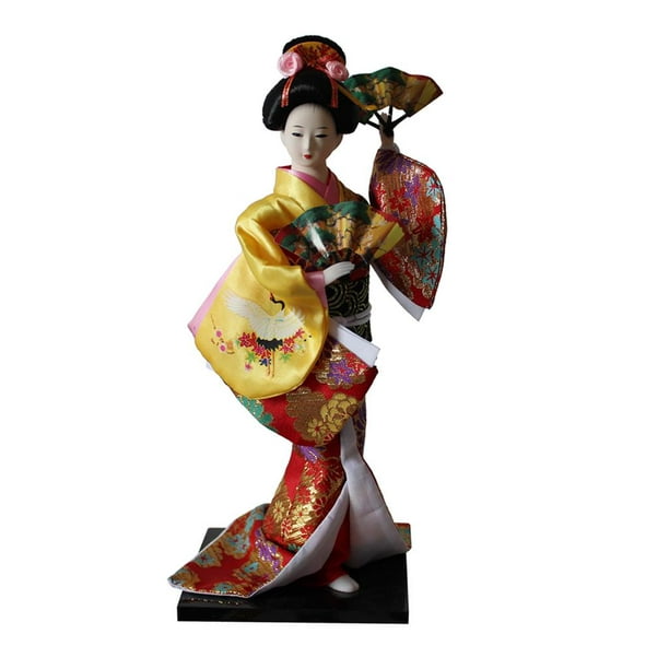 2x 12 '' Muñeca de geisha japonesa oriental con ropa de decoración para gar  para de asiática Hugo Muñeca de kimono japonés