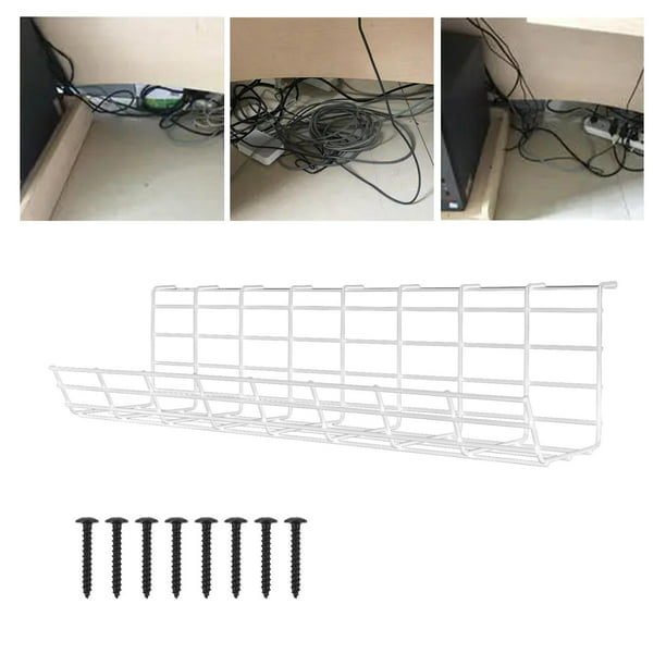 Bandeja organizadora de cables debajo del escritorio, 2 paquetes