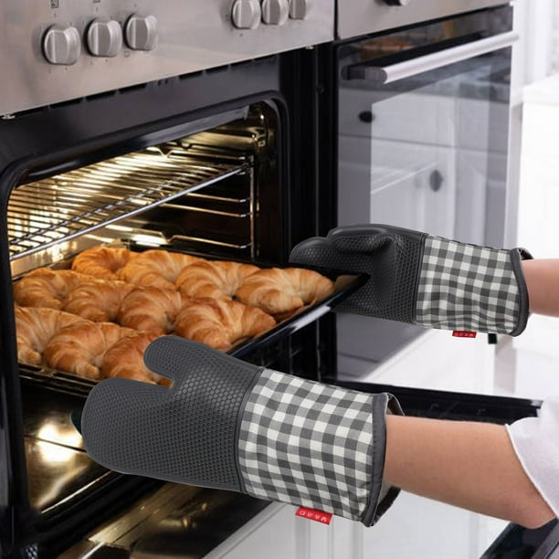 Manoplas de horno de silicona resistentes al calor (un par) lindos guantes  de horno para cocina, guantes de horno de silicona, par de guantes de horno