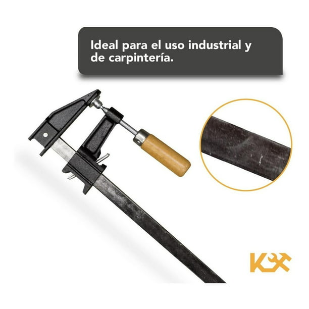 KINGSMAN  Prensa Sargento para Madera - 26 pulgadas y 6 cm - Tipo F - Con  Tornillo y mordazas - Para Carpintería - alta precisión - herramienta para  carpinteros : : Herramientas y Mejoras del Hogar