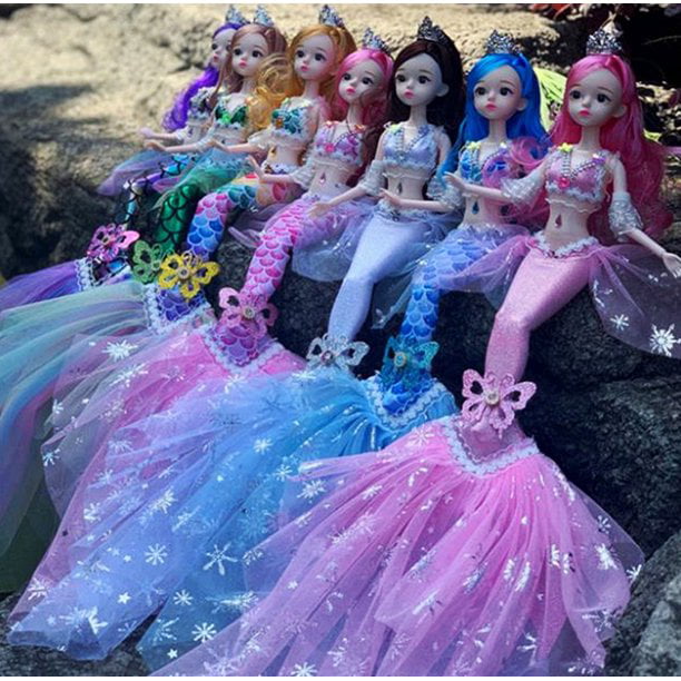 Sirena muñeca ropa muñecas bebé niña muñeca juguetes para niñas Barbi  coleccionista regalo de Navidad, 50CM Sincero Hogar