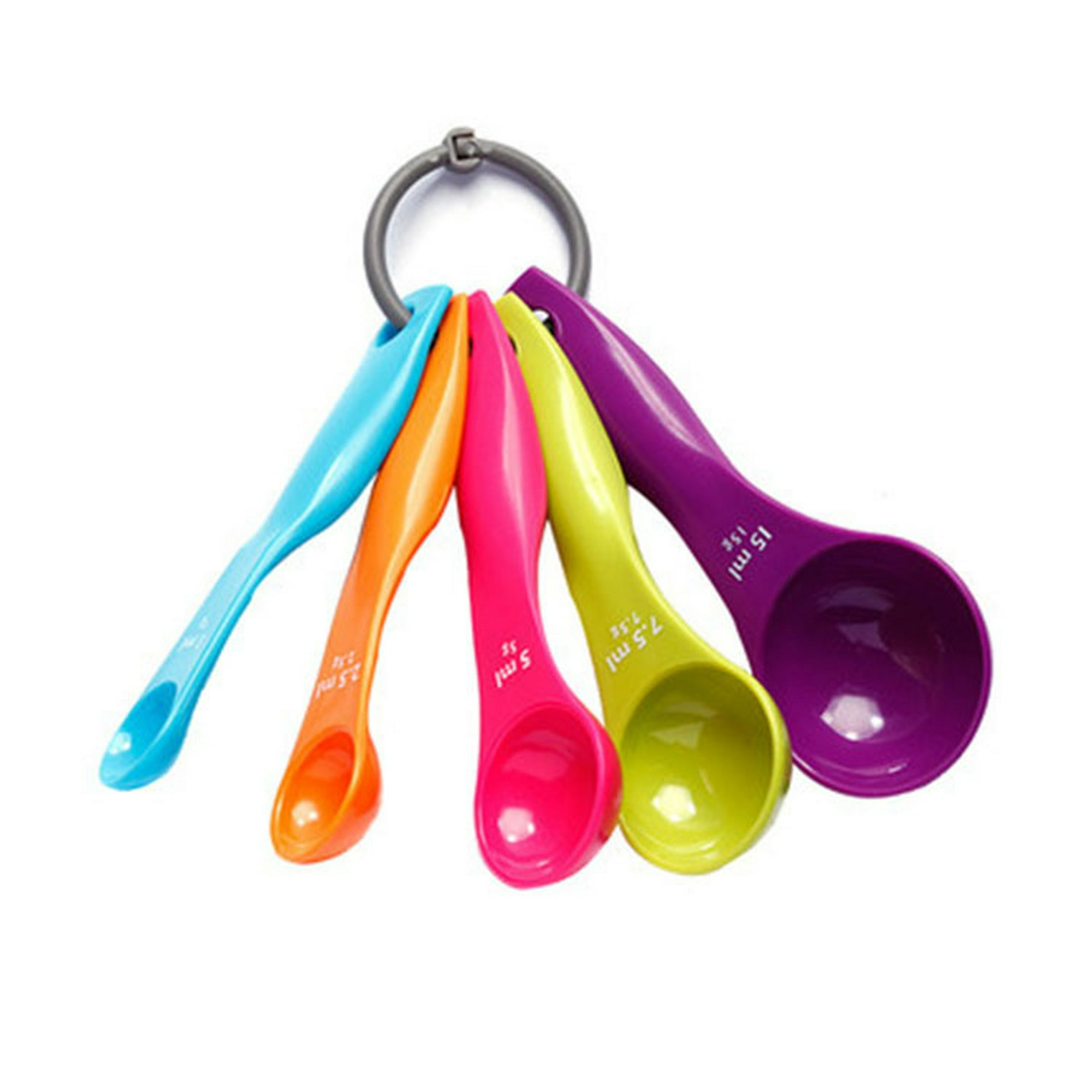  Cucharas medidoras de 5 piezas/juego de cucharas medidoras de  plástico coloridas, cucharas de medición de pastel de azúcar, herramientas  de medición para hornear de cocina (color : grande) : Hogar y