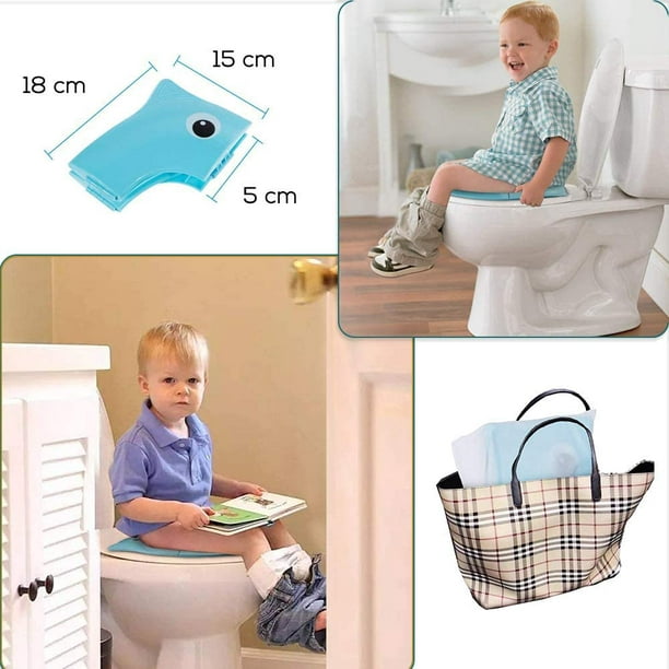Asiento de inodoro para niños: plegable y portátil.