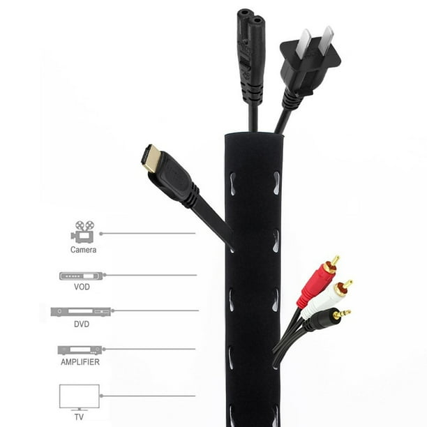 Funda organizadora de cables de neopreno, Protector de gestión de cables  oculto para TV, ordenador