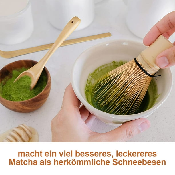 Juego de batidor Matcha: batidor Matcha, cuchara tradicional, cuchara de  té. Hecho a mano de bambú natural. Vhermosa LD-CPB-DE-LYY1736