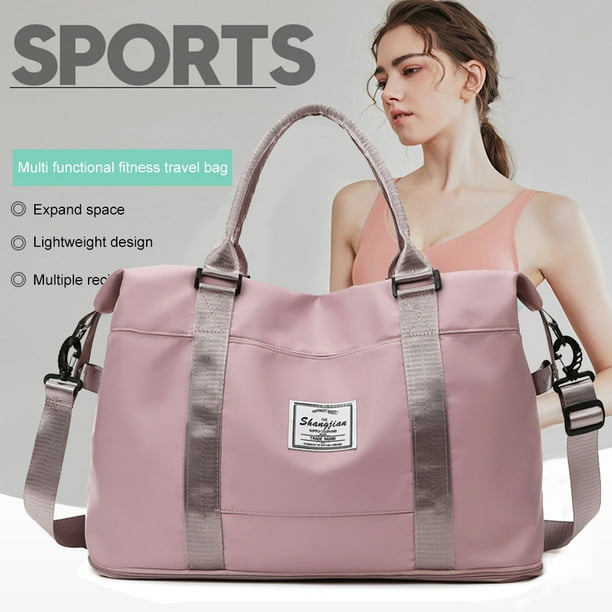 Bolsa de gimnasio para mujer, bolsa Oxford impermeable para gimnasio,  compartimentos para ropa seca y húmeda, bolsa de gimnasio ligera, artículos