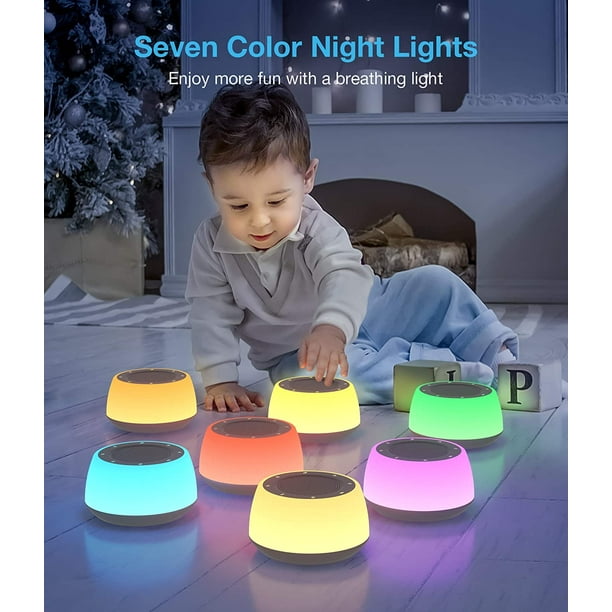 Maquina ruido blanco con luz de colores para bebé