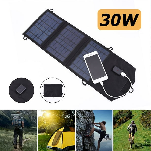 Panel Solar plegable para senderismo al aire libre, resistente al