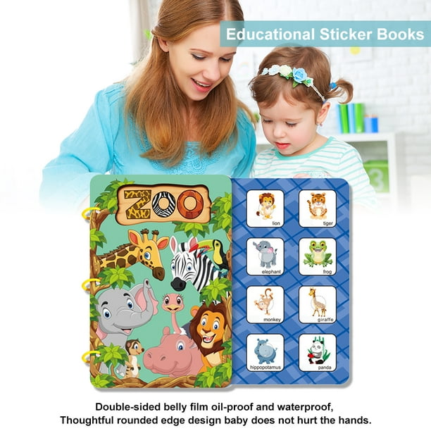 Libro de pegatinas Montessori para niños de 2 a 6 años, libro educativo de  aprendizaje temprano
