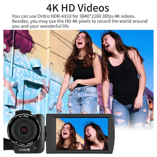 Cámara de video digital 4K Videocámara WiFi Grabadora DV 56MP 18X Zoom  digital Pantalla táctil IPS d Abanopi Videocámara